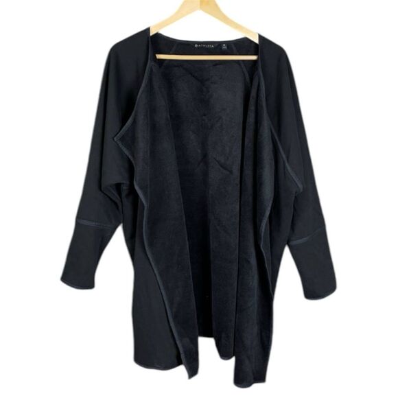 ATHLETA Cozy Karma Reversible Wrap Cardigan Sweatshirt Black Size Small - Picture 4 of 10